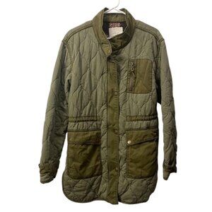 Anthropologie Quilted Jacket Green Size Large